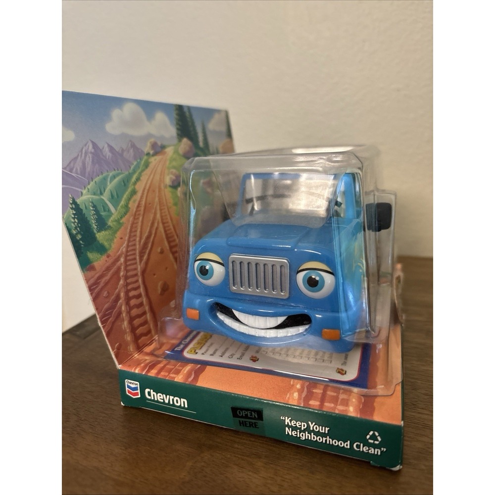 Chevron Cars Frankie 4-Wheeler Toy Vehicle Blue Gas & Oil Theme in Package